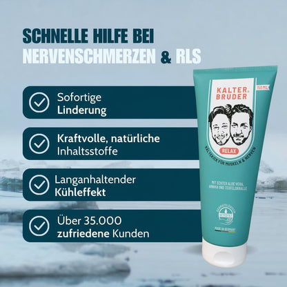 Kalter Bruder® Relax 150ml DOPPELPACK – Kühlgel zur Unterstützung bei Restless Legs, Polyneuropathie & Gelenkschmerzen